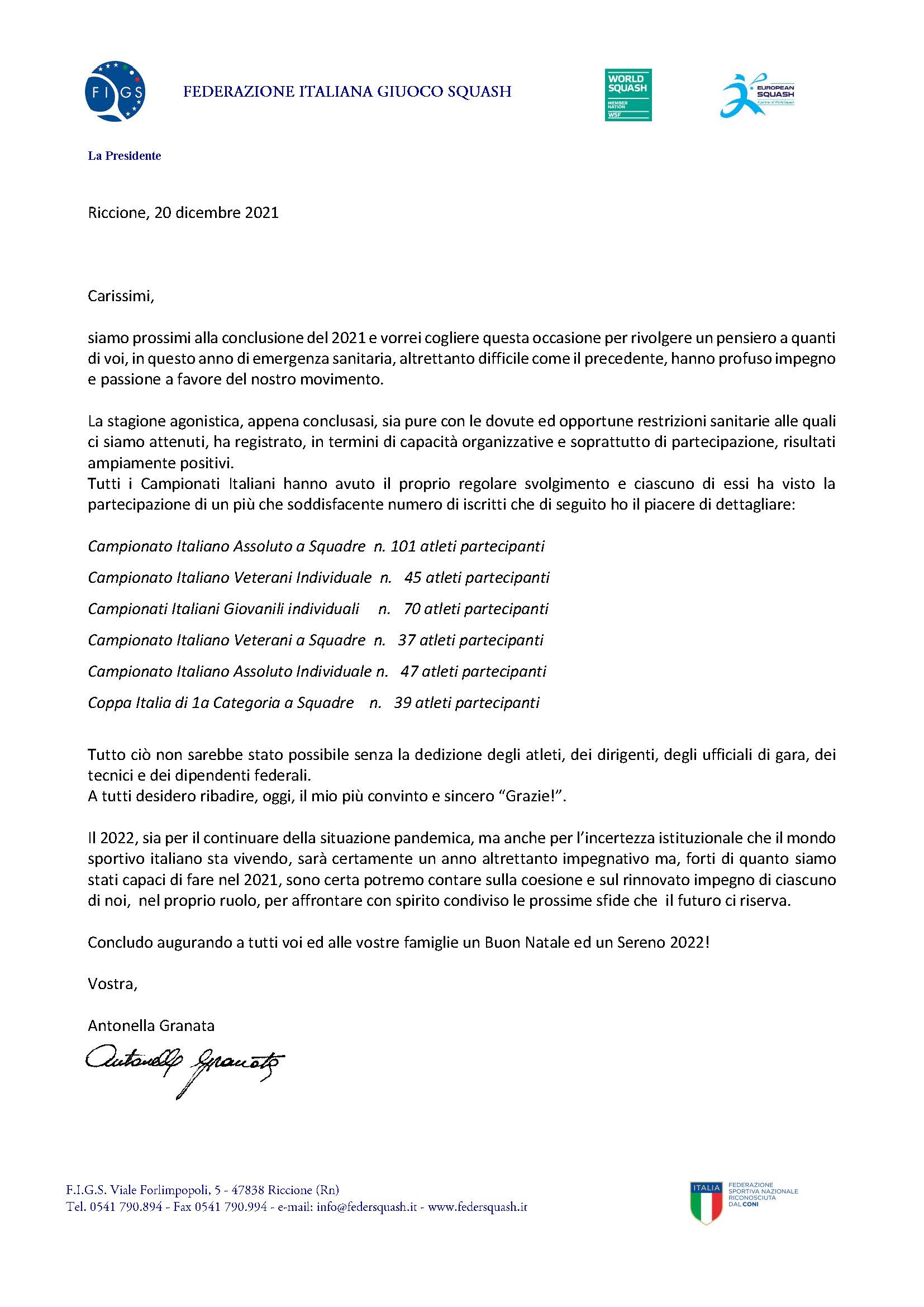 2021 12 20 lettera presidente