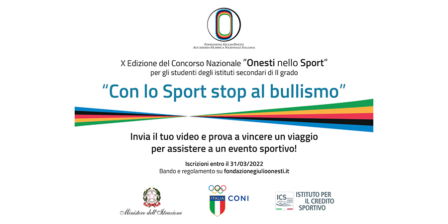 Concorso Onesti nello Sport – X edizione, “Con lo Sport stop al bullismo”