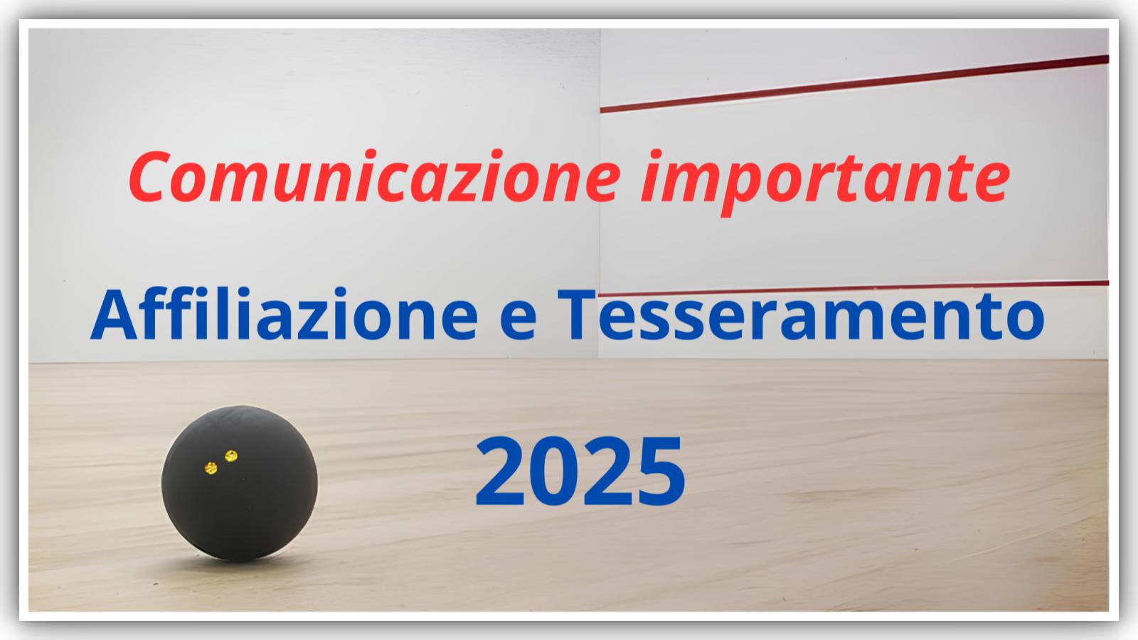 Affiliazione e Tesseramento 2025